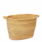 oval wicker basket with handle